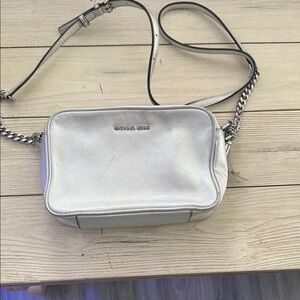 Michael Kors Metallic Silver Crossbody Bag